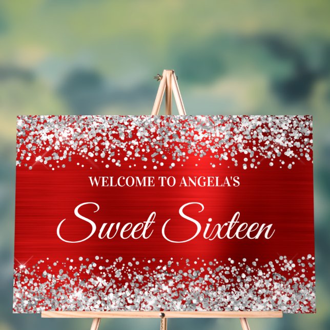 Sweet sixteen à huile rouge Parties scintillant ar (Neutre)