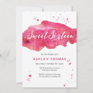 Sweet sixteen anniversaire Invitation   splash ros