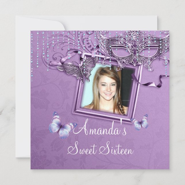 Sweet sixteen, Bal Masquerade Invitation Anniversa (Devant)