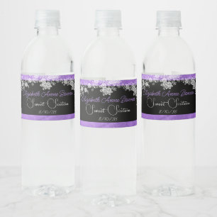 Sweet sixteen blanc dentelle noire Étiquette d'eau
