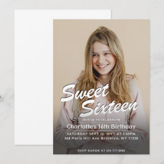 Sweet Sixteen Custom Photo Birthday  Einladung
