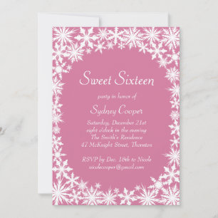 Sweet sixteen de dentelle d'hiver Invitation - ros