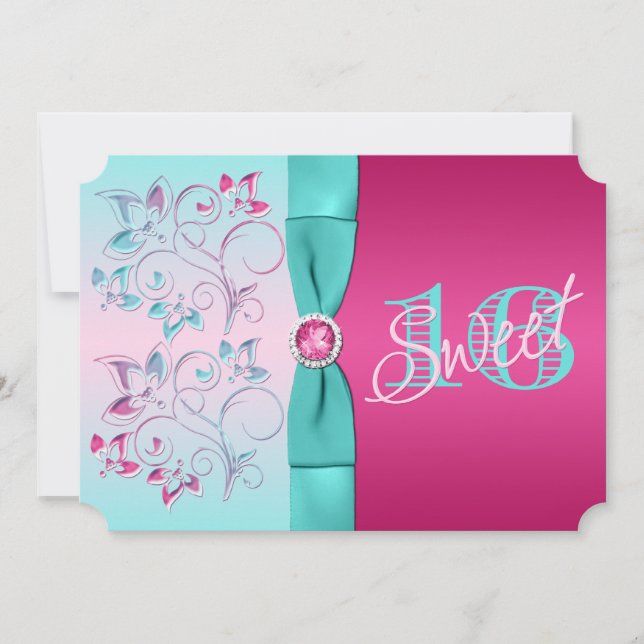 Sweet sixteen de Invitation Floral d'Aqua (Devant)