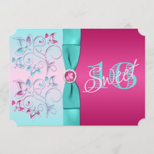 Sweet sixteen de Invitation Floral d'Aqua