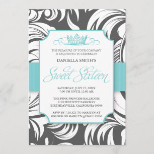Sweet sixteen de la Couronne fantaisie Invitation 