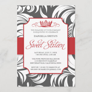 Sweet sixteen de la Couronne fantaisie Invitation 