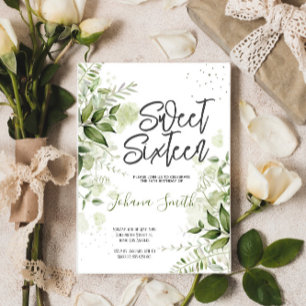 Sweet sixteen de verdure fleurie Invitation d'anni