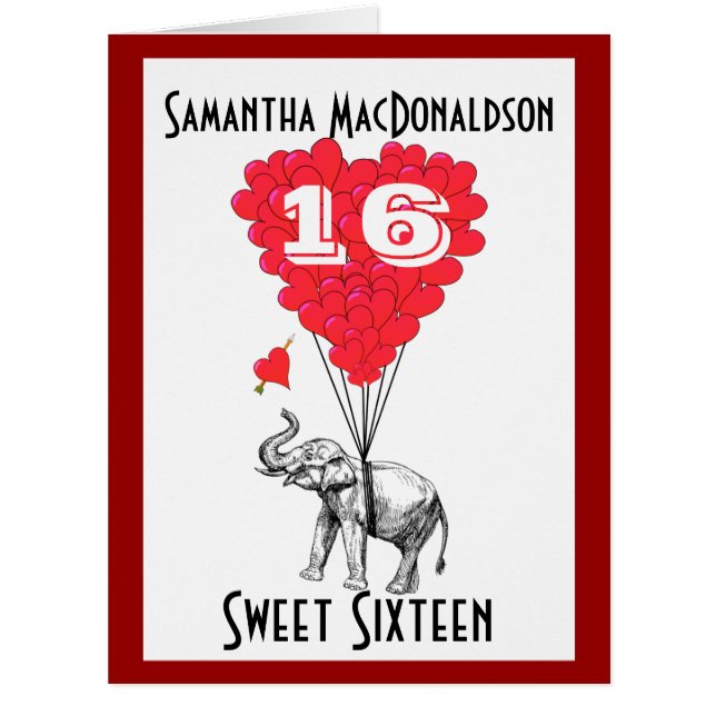 Sweet sixteen drôle d'éléphant (Devant)