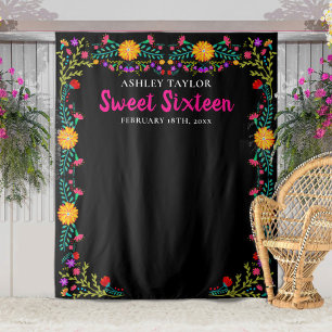 Sweet Sixteen Fotoautomaten-Hintergrund Mexikanisc Wandteppich