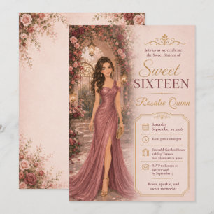 Sweet Sixteen Gartenbogen-Feier Einladung