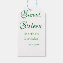 Sweet Sixteen green name date calligraphy boho ret Geschenkanhänger