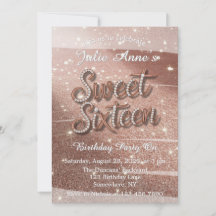 Sweet Sixteen In Rose Gold and Pearls Birthday
