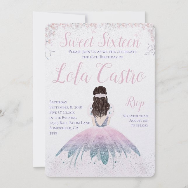 SWEET SIXTEEN INVITATION (Devant)