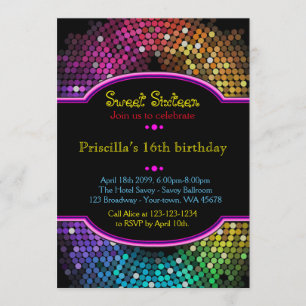 Sweet sixteen invitation d'anniversaire, Style dis