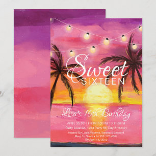 Sweet sixteen, invitations d'anniversaire de
