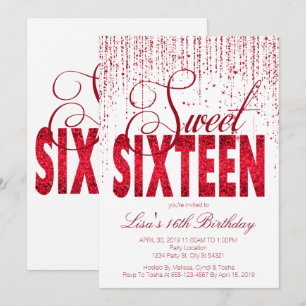 Sweet sixteen, invitations rouges fascinantes de