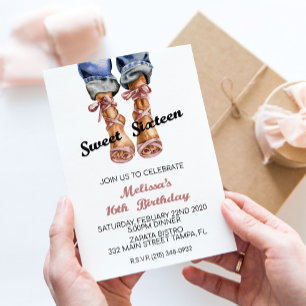 Sweet sixteen Mode Anniversaire Invitation