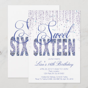 Sweet sixteen, Parties scintillant Glam Invitation