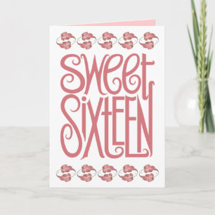 sweet sixteen Pétales Carte d'anniversaire