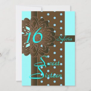 Sweet sixteen Retro Polka Dot Invitation - Cust.