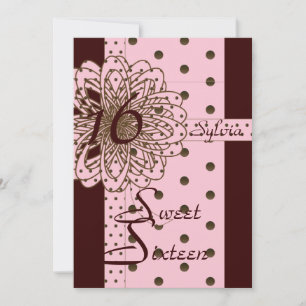 Sweet sixteen Retro Polka Dot Invitation - Cust.