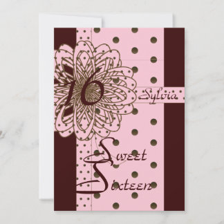 Sweet sixteen Retro Polka Dot Invitation - Cust.