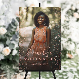 Sweet sixteen signe d'accueil avec photo sur toile