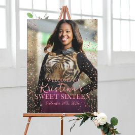 Sweet sixteen signe d'accueil avec photo sur toile