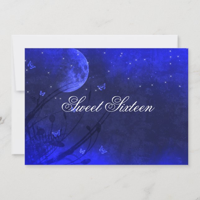 Sweet sixteen, Soirée enchantée, Invitations Bleue (Devant)