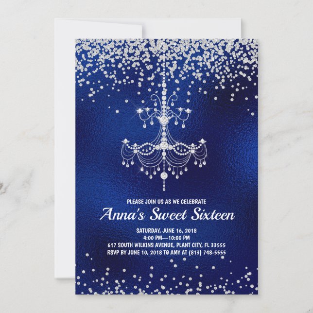 Sweet sixteen Sparkle Invitations (Devant)