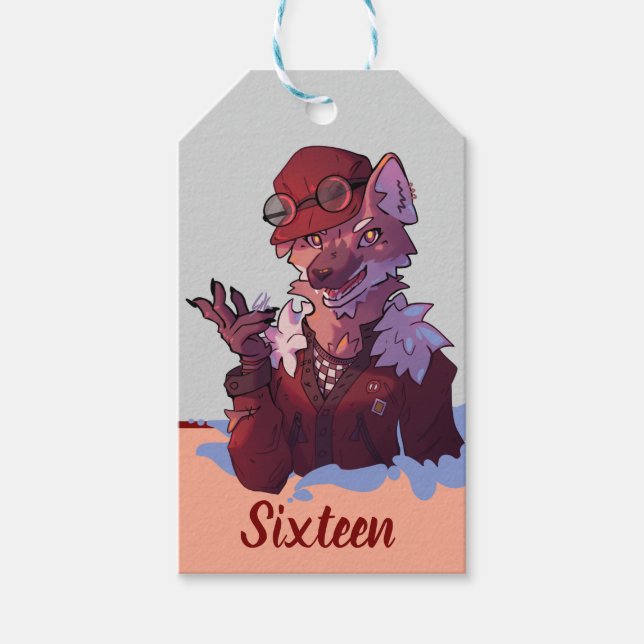 Sweet sixteen, wolf, anime geschenkanhänger (Vorderseite)
