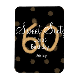 Sweet Sixty hinzufügen Name Datum Geburtstag gelbe Magnet