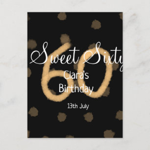 Sweet Sixty hinzufügen Name Datum Geburtstag gelbe Postkarte