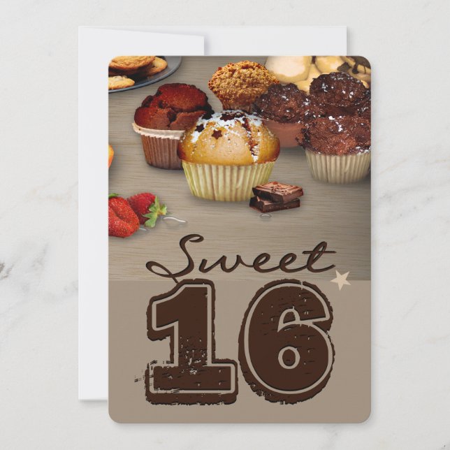 Sweet Sixzehnte Geburtstag Einladung (Vorderseite)