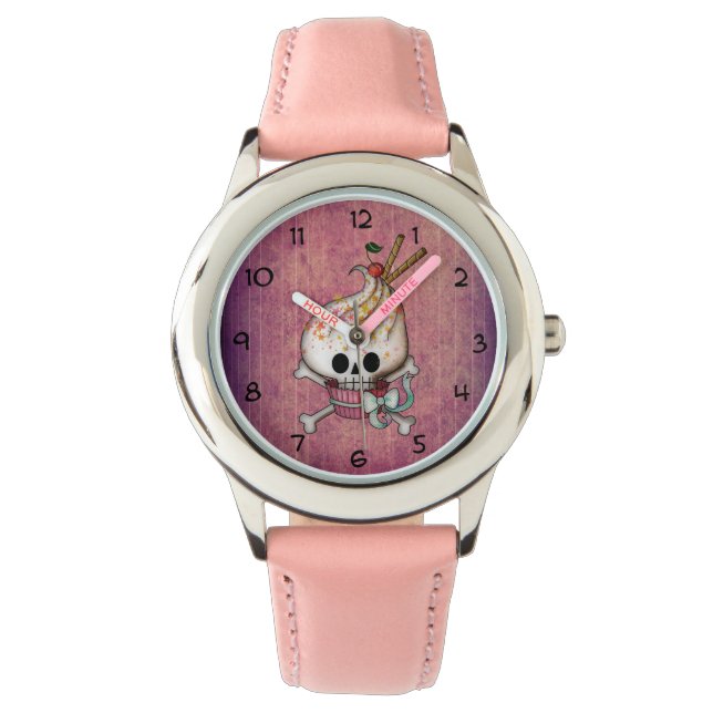 Sweet Skull Cupcake Armbanduhr (Vorderseite)