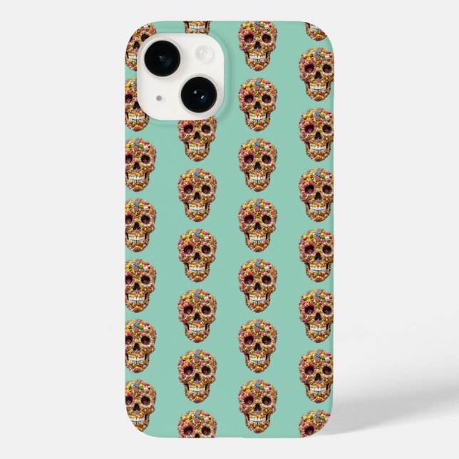 Sweet Skulls Case-Mate iPhone 14 Hülle (Rückseite)