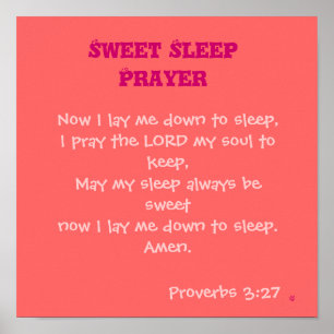 Sweet Sleep Gebet anpassen Poster