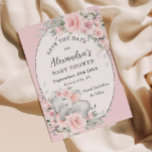 Sweet Sleeping Elephant Pink Floral Baby Dusche Save The Date<br><div class="desc">Diese Babydusche mit süßem Elefant ist einfach und schnell Save the Date zu gestalten. Klicken Sie einfach auf die Schaltfläche "Weitere Einstellungen",  um die Texte zu bearbeiten,  Schriftart und Schriftart zu ändern. Mit wunderschönen Aquarellfarben-rosa Blume und einem süßen Elefanten . Matching-Elemente im Speicher verfügbar. c) Somerset Fine Paperie</div>