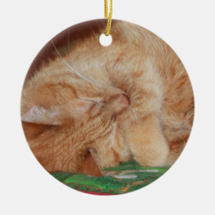 Sweet Sleeping Ginger Boy Keramik Ornament