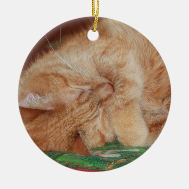 Sweet Sleeping Ginger Boy Keramik Ornament (Vorne)
