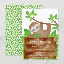 Sweet Sloth Baby Dusche Einladung