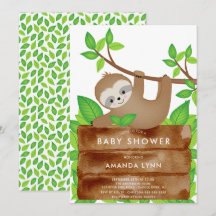 Sweet Sloth Baby Dusche Einladung