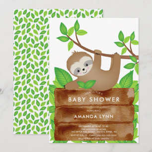 Sweet Sloth Baby Dusche Einladung
