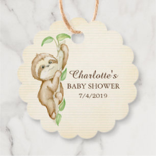 Sweet Sloth Baby Dusche Gefallen Geschenkanhänger