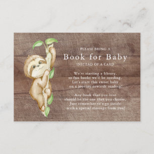 Sweet Sloth Baby Shower Book for Baby Card Begleitkarte
