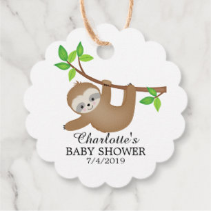 Sweet Sloth Baby Shower Gevor Geschenkmarke Geschenkanhänger