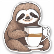 Sweet Sloth Sipping Coffee wasserdicht