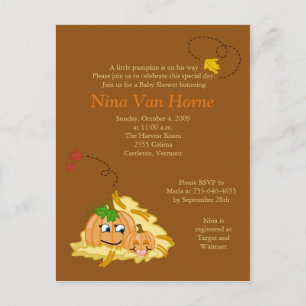Sweet small Pumpkin Fall Baby Dusche Einladung
