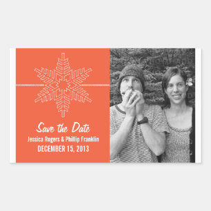 Sweet Snowflake Économisez Stickers Date, Orange