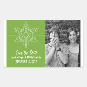 Sweet Snowflake Économisez Stickers Date, Vert